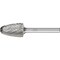 Pferd TOUGH Carbide Bur - Tree Shape (Radius End) - DBL Cut (3R) - 5/8" x 1" x 1/4" Shank - SF-6 22278 - alternate 1